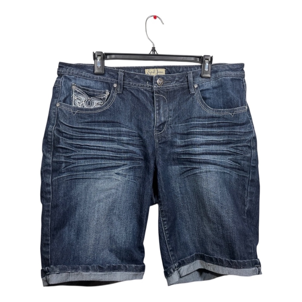 Earl Jeans Shorts Womens Size 16W Blue Denim Summer Vacation Mid Thigh